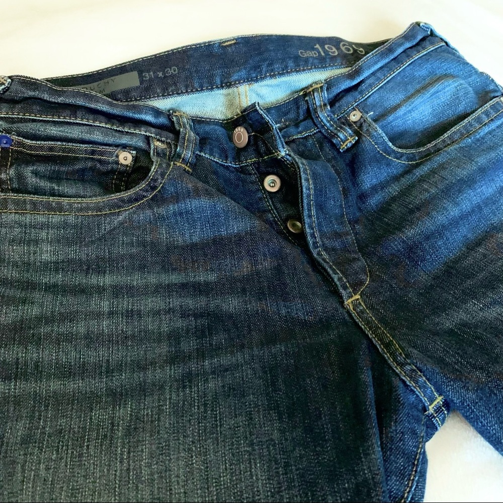GAP MEN'S SLOUCHY SLIM 1969 JEANS, BUTTON-FLY, 31x30